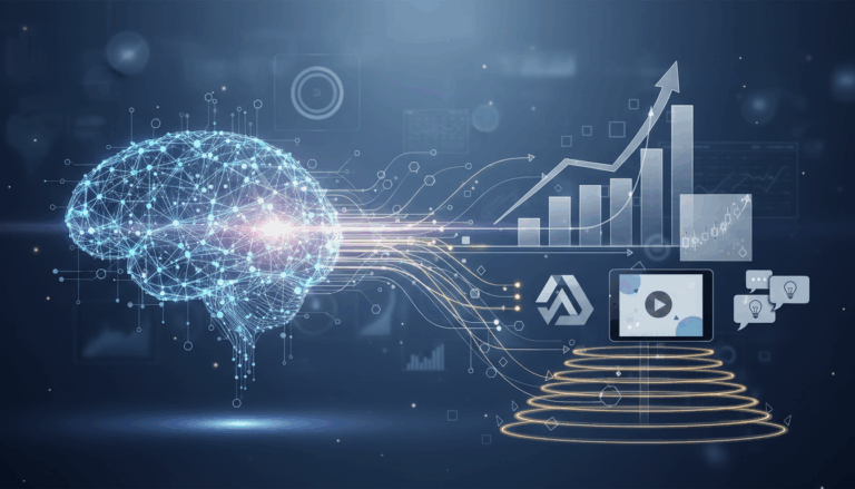 Изображение, концептуализирующее использование Midjourney для создания маркетинговых материалов с помощью ИИ.