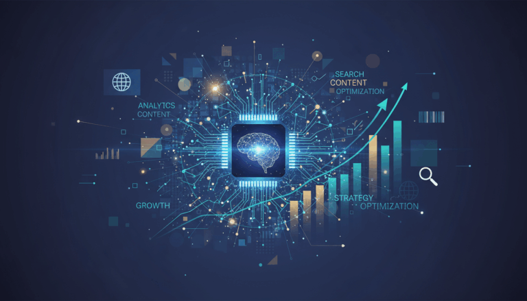 Иллюстрация процессов кластеризации ключевых слов с использованием ИИ.