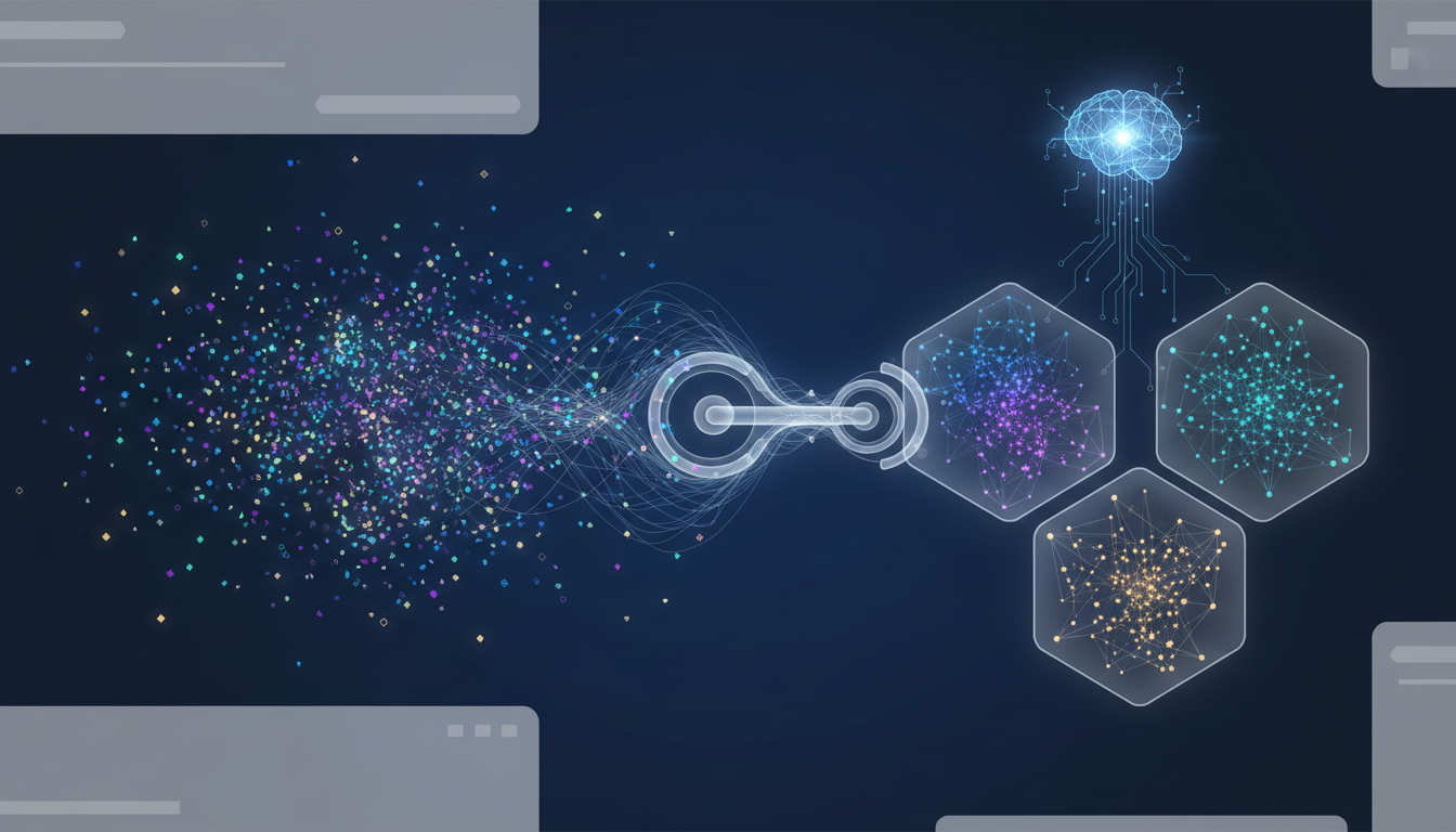 Диаграмма, показывающая процесс кластеризации ключевых слов с помощью ИИ